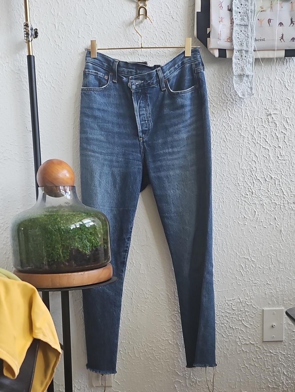 Agolde Criss Cross Straight Jean Sz 26, Raw Hem, 24in/60cm Inseam